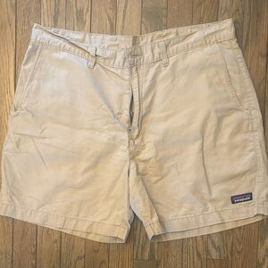 Patagonia Men's Beige Flat-Front Cotton Shorts